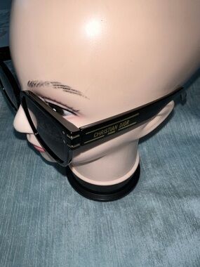 Christian Dior Black Sunglasses with Gold Accents